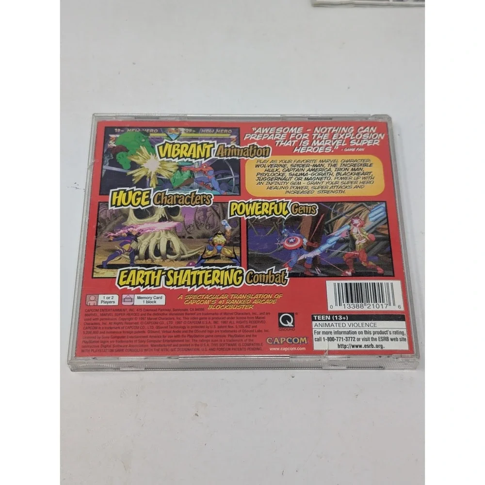 Marvel Super Heroes PS1 *NO MANUAL*‎ PlayStation 1 Tested Working